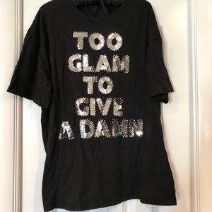 TOO GLAM TO give a DAMN COTTON TEE